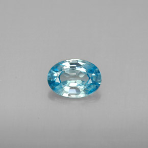 1.12 ct Blue Zircon Gemstone, Zircon Gem in Oval Facet Shape for Sale.