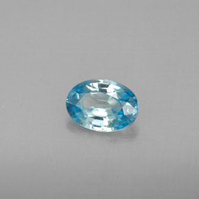1.12 ct Blue Zircon Stone, Natural Zircon in Oval Facet Shape for Sale