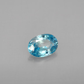 1.14 ct Blue Zircon Stone, Natural Zircon in Oval Facet Shape for Sale