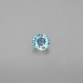 0.58 ct Blue Zircon Gemstone, Zircon Gem in Round Facet Shape for Sale.
