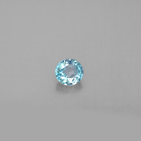 0.58 ct Blue Zircon Stone, Natural Zircon in Round Facet Shape for Sale
