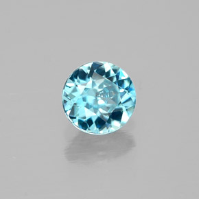 0.63 ct Blue Zircon Stone, Natural Zircon in Round Facet Shape for Sale