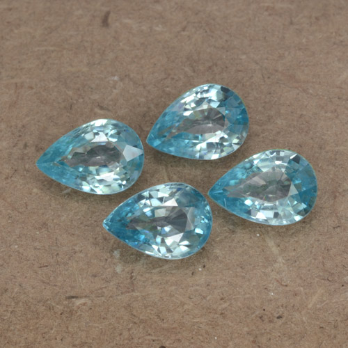 Blau Zirkon Edelstein - 0.9ct Birnen Schliff (ID: 292619)