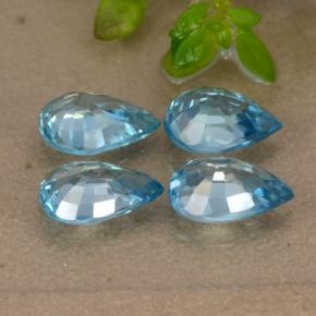 Zircon Gemstones in 7 x 5 mm (calibrated) Size for Sale, Zircon Stones in Swiss Blue Color