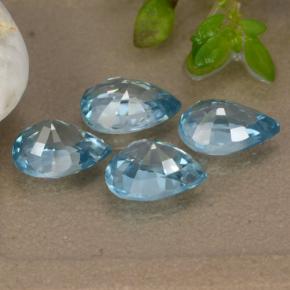 Zircon Gemstones in 7 x 5 mm (calibrated) Size for Sale, Zircon Stones in Blue Color