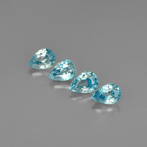 4.98 ct Blue Zircon Gemstone, Zircon Gem in Pear Facet Shape for Sale.