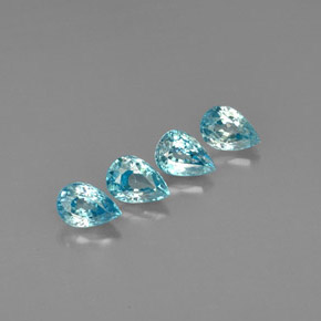 4.98 ct Blue Zircon Stone, Natural Zircon in Pear Facet Shape for Sale