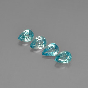 4.57 ct Blue Zircon Gemstone, Zircon Gem in Pear Facet Shape for Sale.