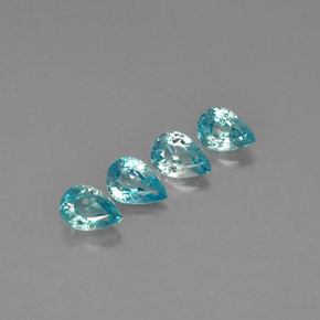 4.57 ct Blue Zircon Stone, Natural Zircon in Pear Facet Shape for Sale