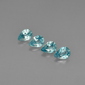 4.09 ct Blue Zircon Gemstone, Zircon Gem in Pear Facet Shape for Sale.