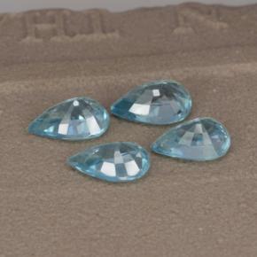 Zircon Gemstones in 6.9 x 4.7 mm Size for Sale, Zircon Stones in Medium Blue Color