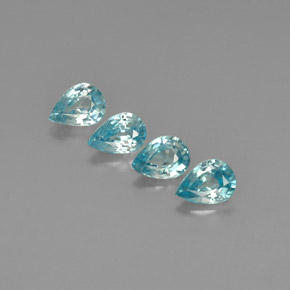 3.82 ct Blue Zircon Gemstone, Zircon Gem in Pear Facet Shape for Sale.
