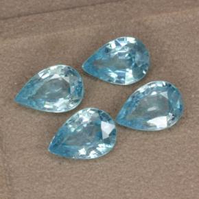 3.60 ctw Blue Zircon Stones, Natural Zircon in Pear Facet Shape for Sale