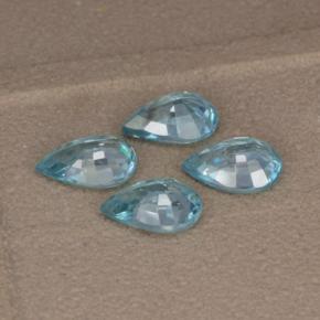 Zircon Gemstones in 6.9 x 4.8 mm Size for Sale, Zircon Stones in Cyan Blue Color