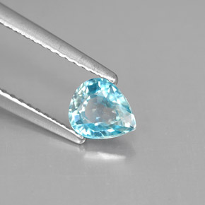 0.87 ct Blue Zircon Stone, Natural Zircon in Pear Facet Shape for Sale