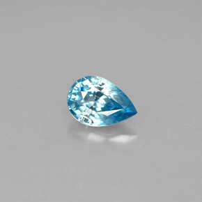 1.04 ct Blue Zircon Gemstone, Zircon Gem in Pear Facet Shape for Sale.