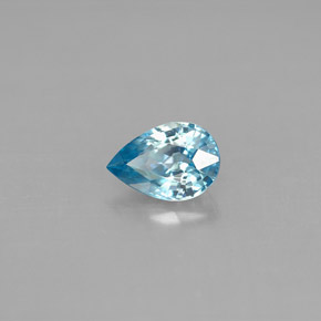 1.04 ct Blue Zircon Stone, Natural Zircon in Pear Facet Shape for Sale