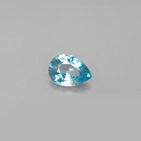 0.82 ct Blue Zircon Gemstone, Zircon Gem in Pear Facet Shape for Sale.