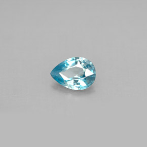 0.82 ct Blue Zircon Stone, Natural Zircon in Pear Facet Shape for Sale