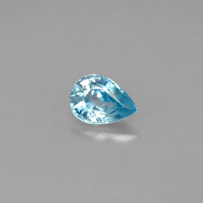 1.07 ct Blue Zircon Gemstone, Zircon Gem in Pear Facet Shape for Sale.