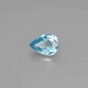 1.07 ct Blue Zircon Stone, Natural Zircon in Pear Facet Shape for Sale