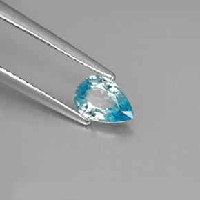 0.82 ct Blue Zircon Stone, Natural Zircon in Pear Facet Shape for Sale