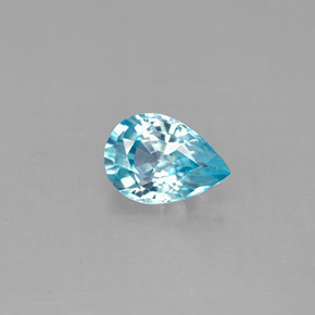 1.01 ct Blue Zircon Gemstone, Zircon Gem in Pear Facet Shape for Sale.