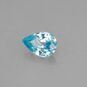 1.01 ct Blue Zircon Stone, Natural Zircon in Pear Facet Shape for Sale
