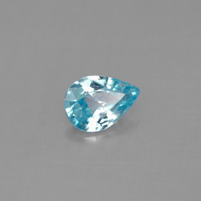 0.84 ct Blue Zircon Stone, Natural Zircon in Pear Facet Shape for Sale