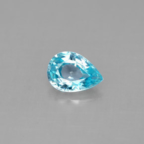 0.99 ct Blue Zircon Gemstone, Zircon Gem in Pear Facet Shape for Sale.