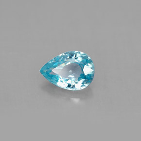 0.99 ct Blue Zircon Stone, Natural Zircon in Pear Facet Shape for Sale