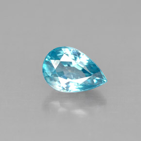 1.28 ct Blue Zircon Gemstone, Zircon Gem in Pear Facet Shape for Sale.