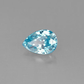 1.09 ct Blue Zircon Stone, Natural Zircon in Pear Facet Shape for Sale