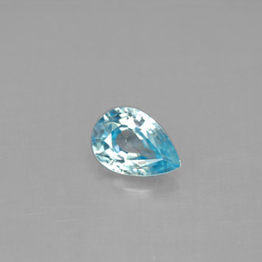 1.03 ct Blue Zircon Gemstone, Zircon Gem in Pear Facet Shape for Sale.