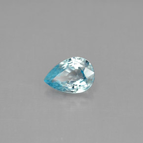 1.03 ct Blue Zircon Stone, Natural Zircon in Pear Facet Shape for Sale