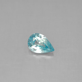 0.88 ct Blue Zircon Gemstone, Zircon Gem in Pear Facet Shape for Sale.