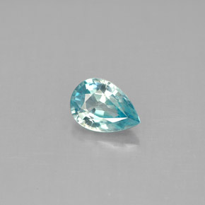 1.08 ct Blue Zircon Gemstone, Zircon Gem in Pear Facet Shape for Sale.