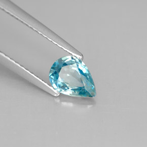 1.00 ct Blue Zircon Stone, Natural Zircon in Pear Facet Shape for Sale
