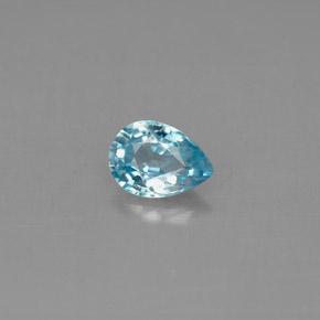 1.04 ct Blue Zircon Gemstone, Zircon Gem in Pear Facet Shape for Sale.