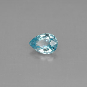 1.04 ct Blue Zircon Stone, Natural Zircon in Pear Facet Shape for Sale