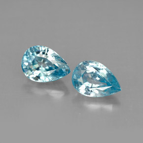 2.30 ct Blue Zircon Gemstone, Zircon Gem in Pear Facet Shape for Sale.