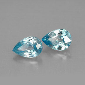 2.30 ct Blue Zircon Stone, Natural Zircon in Pear Facet Shape for Sale
