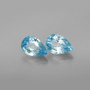 2.54 ct Blue Zircon Stone, Natural Zircon in Pear Facet Shape for Sale