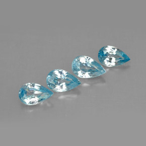 2.33 ct Blue Zircon Gemstone, Zircon Gem in Pear Facet Shape for Sale.