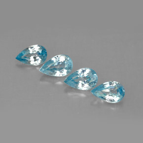 2.33 ct Blue Zircon Stone, Natural Zircon in Pear Facet Shape for Sale