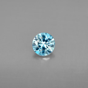 0.68 ct Blue Zircon Gemstone, Zircon Gem in Round Facet Shape for Sale.
