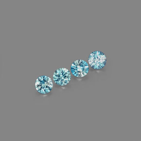 2.56 ct Blue Zircon Gemstone, Zircon Gem in Diamond-Cut Shape for Sale.
