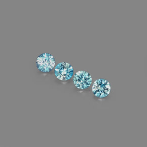 2.56 ct Blue Zircon Stone, Natural Zircon in Diamond-Cut Shape for Sale