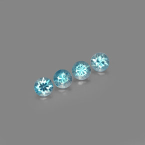 2.98 ct Blue Zircon Stone, Natural Zircon in Diamond-Cut Shape for Sale