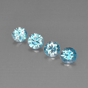 2.76 ct Blue Zircon Gemstone, Zircon Gem in Diamond-Cut Shape for Sale.